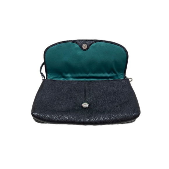 Coach Park Flap Black Leather Wristlet/Shoulder Bag - Picture 6 of 8